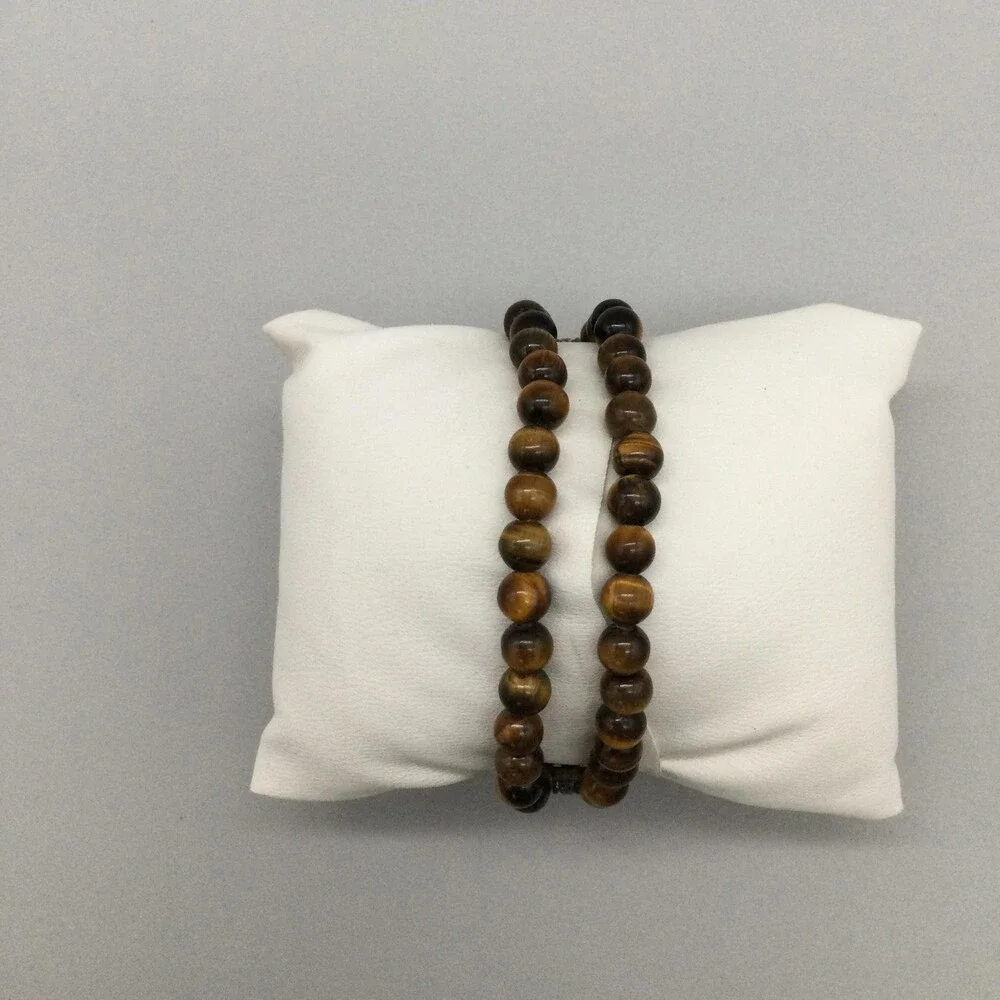 GC Beaded Bracelet Womens Watch 21mm White Dial Silver Tone Brown New Battery